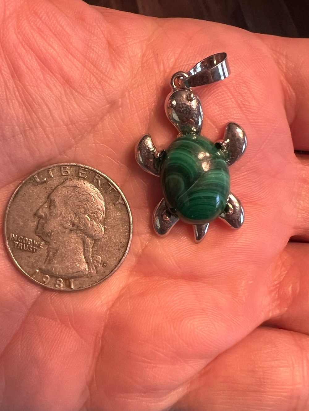 Malachite Turtle Pendant